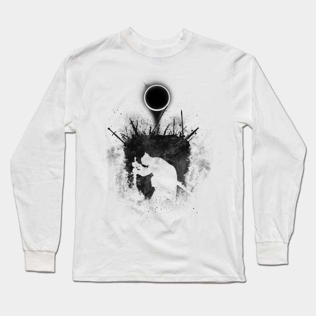 Fire Eclipse (Darkness version) Long Sleeve T-Shirt by Manoss